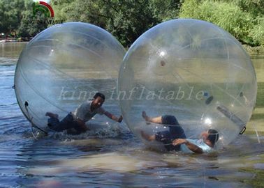 Bola inflable transparente clara de la aguamarina del diámetro del PVC los 2m/bola del agua con la cremallera de YKK