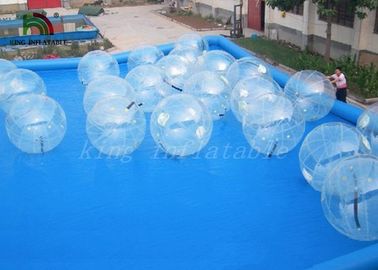 Bola inflable transparente clara de la aguamarina del diámetro del PVC los 2m/bola del agua con la cremallera de YKK