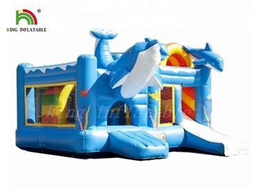 Castillo de salto inflable del mundo del océano con la diapositiva ignífuga