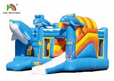 Castillo de salto inflable del mundo del océano con la diapositiva ignífuga
