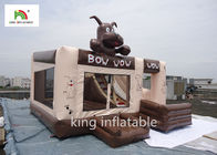 Resistente de agua de salto inflable de la lona del PVC de la casa 0.45-0.55m m del perro de Brown