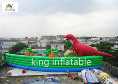 Parques inflables del agua del estilo del dinosaurio con resistente ULTRAVIOLETA de la lona del PVC de la piscina