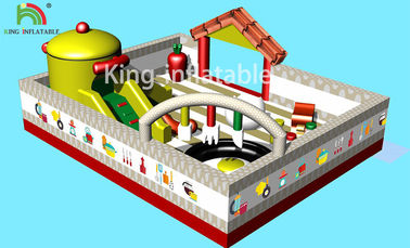 Gorila de salto del castillo del parque de atracciones del tema inflable durable de la comida