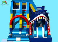 Gorila inflable modelo aguda azul de la diapositiva con el logotipo que imprime 6*5*3.7 M