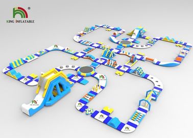 el PVC de 0.9m m Platón modificó el parque flotante inflable azul del agua para requisitos particulares de los 61x41m con la diapositiva