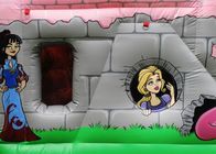 Princesa Combo Inflatable Bounce House de la historieta del dragón del rosa del PVC con el tejado embroma el juego