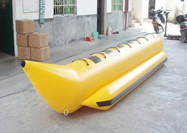 7 personas los barcos inflables de los pescados de la mosca del barco de plátano de la lona del PVC de 0,9 milímetros riegan juegos del deporte de la raza