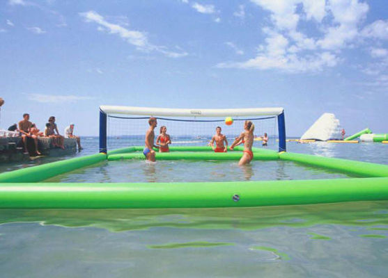 Corte de voleibol inflable hermética del parque del agua del PVC que flota para los adultos de los niños