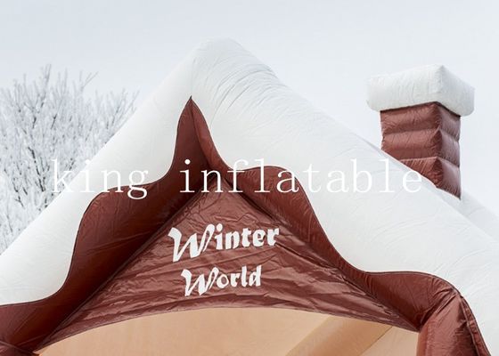 Castillo de salto inflable comercial del tema 0.55m m del mundo del invierno