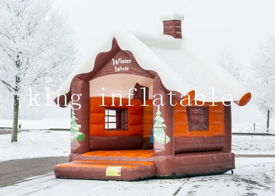 Castillo de salto inflable comercial del tema 0.55m m del mundo del invierno