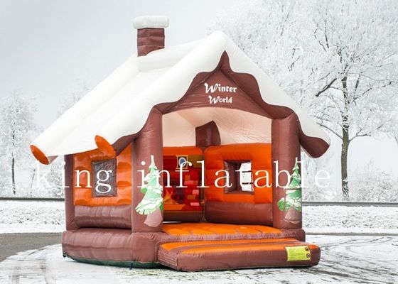 Castillo de salto inflable comercial del tema 0.55m m del mundo del invierno