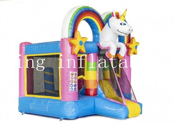 EN71 Unicorn Inflatable Combo Bounce House mágico con la diapositiva