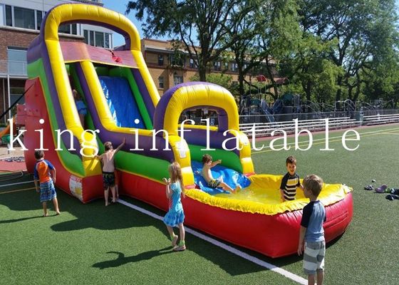 Tobogán acuático de costura cuádruple del PVC del tema del arco iris para los niños