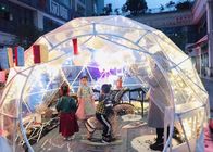 Tienda de campaña transparente al aire libre de la burbuja de la tienda de la bóveda geodésica de 4 m con vistas a las tuberías de acero de las estrellas
