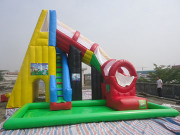 Tobogán acuático inflable rojo al aire libre de la piscina de los niños/de los adultos PVC de 0,55 milímetros