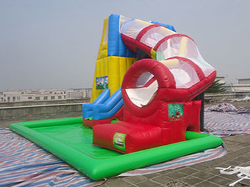 Tobogán acuático inflable rojo al aire libre de la piscina de los niños/de los adultos PVC de 0,55 milímetros