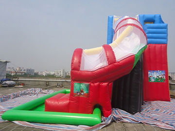 Tobogán acuático inflable rojo al aire libre de la piscina de los niños/de los adultos PVC de 0,55 milímetros
