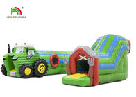 Carrera de obstáculos inflable del tractor de Logo Printing Green los 6.5m para el partido