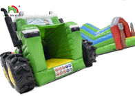 Carrera de obstáculos inflable del tractor de Logo Printing Green los 6.5m para el partido