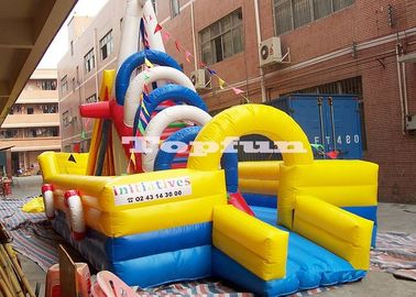 Castillo de salto de la barca inflable segura, barco animoso inflable con la diapositiva larga