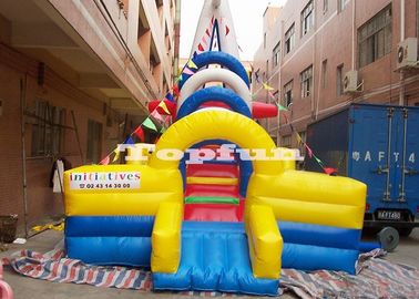 Castillo de salto de la barca inflable segura, barco animoso inflable con la diapositiva larga