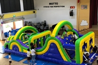 Castillo de salto de la carrera de obstáculos los 8m inflable azul para el niño