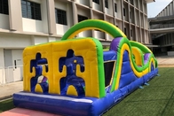 Castillo de salto de la carrera de obstáculos los 8m inflable azul para el niño