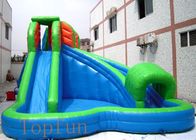 lona inflable verde del PVC de los toboganes acuáticos 0.55m m de los niños de 6 de los x 6m con la piscina