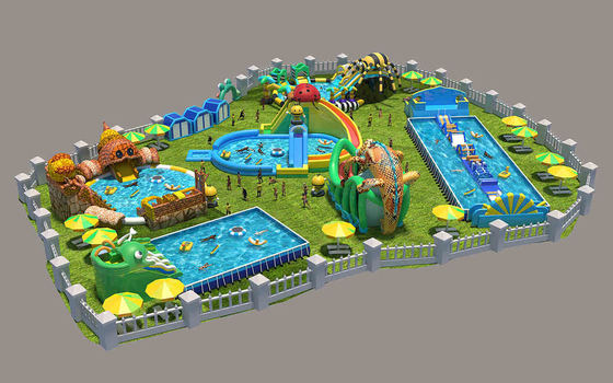 Patios combinados del parque inflable del agua de los niños y de los adultos