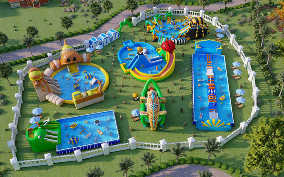 Patios combinados del parque inflable del agua de los niños y de los adultos