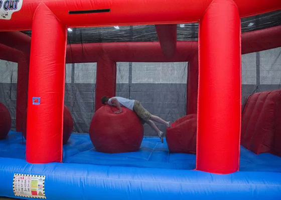 Juego inflable modificado para requisitos particulares del deporte de la carrera de obstáculos inflable roja divertida