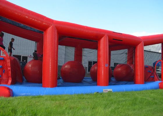 Juego inflable modificado para requisitos particulares del deporte de la carrera de obstáculos inflable roja divertida