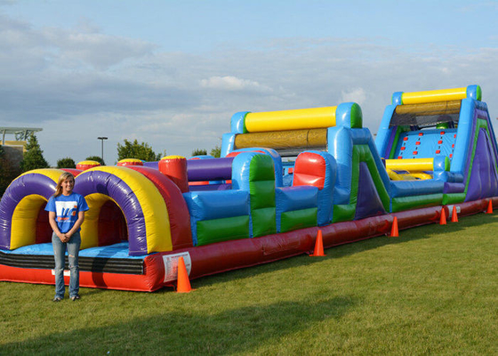 carrera de obstáculos inflable del patio trasero de los niños del PVC de 0.55m m para desafiar
