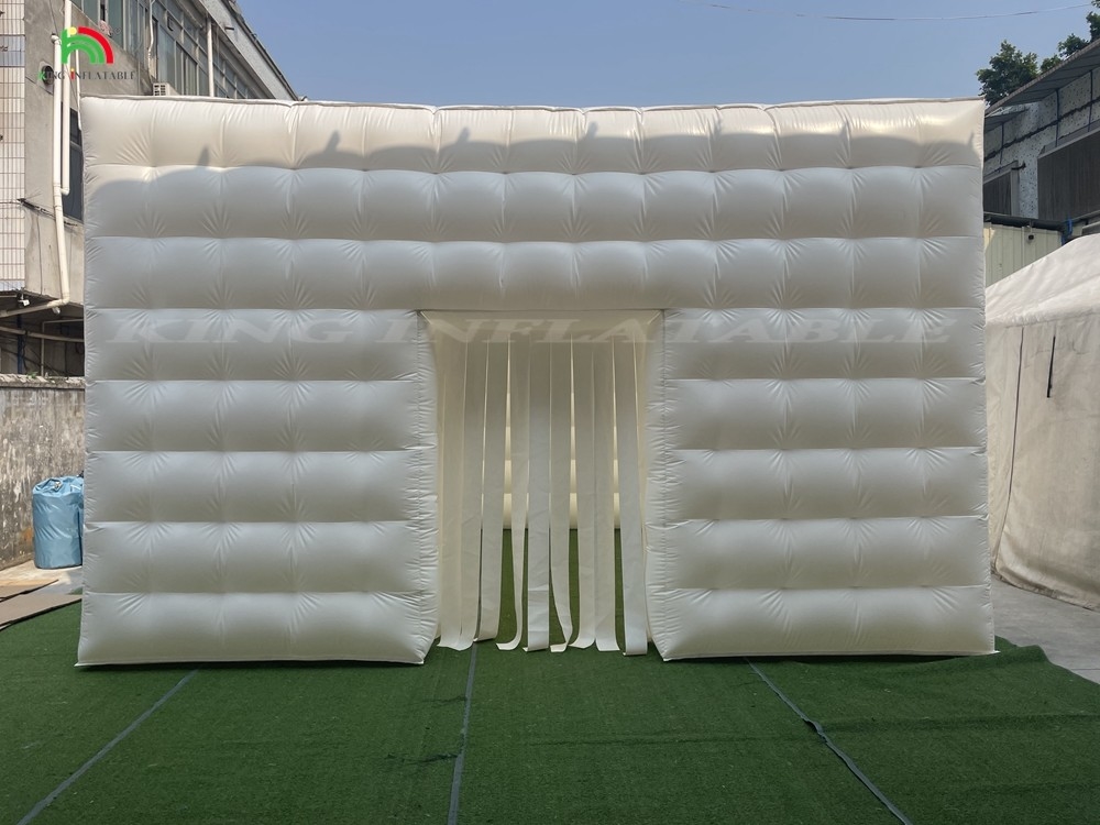 Iluminación LED para exteriores Iglu inflable de techo plano Blanco Gran tienda de campamento inflable tienda de fiesta de bodas