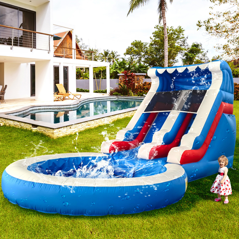 Ventas directas de fábrica tobogán de agua inflable con piscina tobogán de agua inflable para adultos y niños