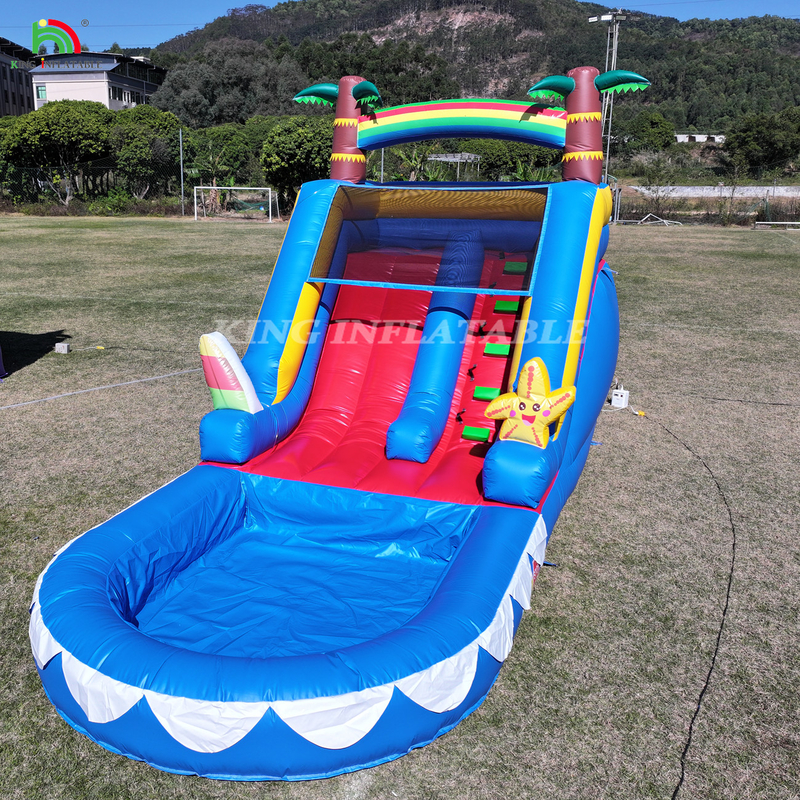 Deslizamiento de agua comercial de PVC Deslizamiento de agua inflable para niños Deslizamiento inflable con piscina Deslizamiento seco húmedo Adulto