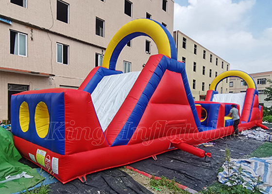 Carreras de obstáculos inflables grandes al aire libre del juego el 18m del deporte de la raza para el alquiler de los adultos