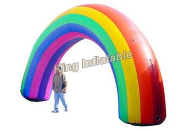 Arcos inflables de Oxford del arco iris colorido de la tela para la entrada del acontecimiento