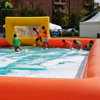 Fábrica personalizada de PVC inflables Campo de juego de fútbol inflables Campo de fútbol inflables para juego de deportes al aire libre