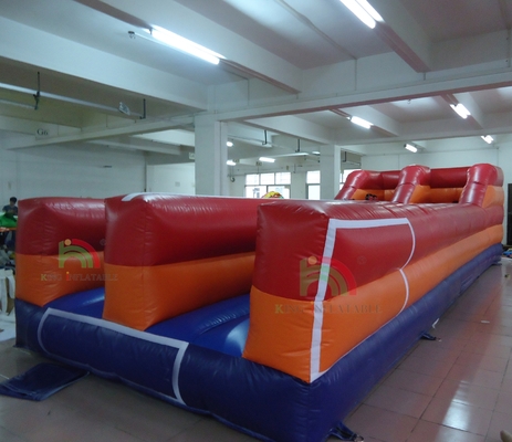Juego de Bungee Run Inflable al aire libre para dos personas Desafío Race Dual Lanes Juegos Inflables Interactivos