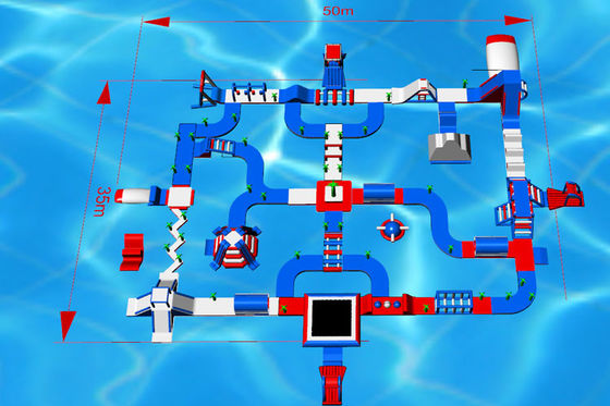 El juego flotante adulto Aqua Fun Inflatable Water Parks explota la carrera de obstáculos del agua